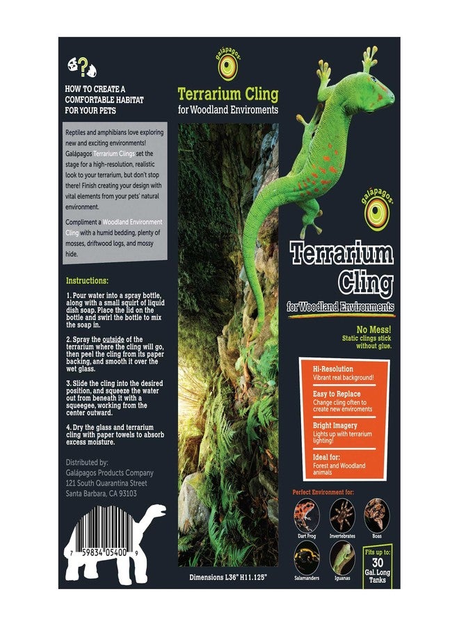 Galapagos Galápagos (05400) Terrarium Background Clings, 11.125" x 36", Woodland - Image 4